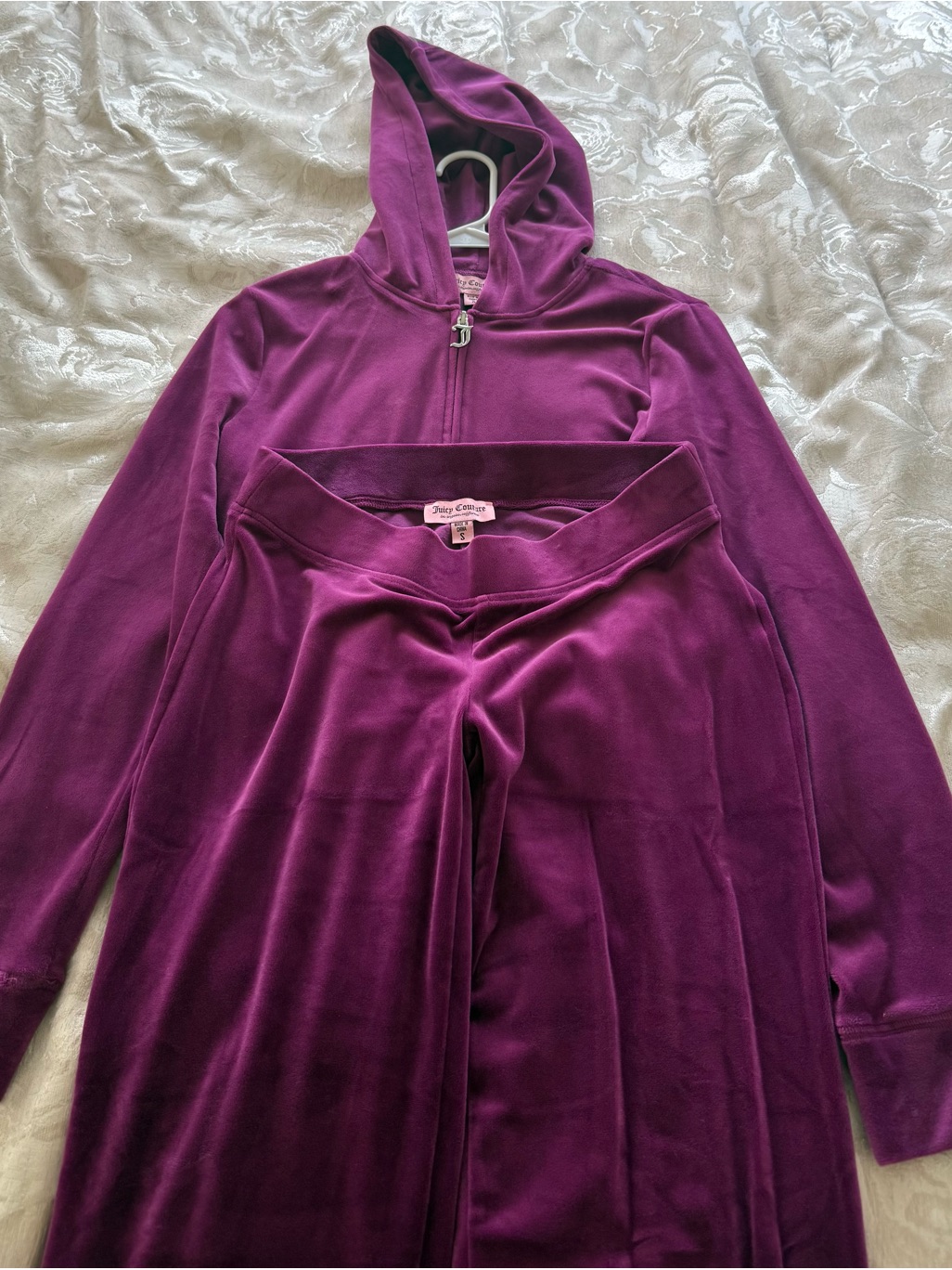 Juicy Couture Deep Purple Velour Hoodie & Pants Set